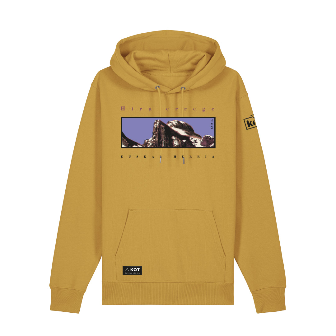 HIRU ERREGE KOT 30 SUDADERA CON CAPUCHA OCRE - Imagen 3